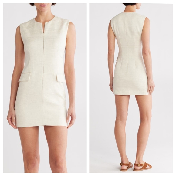 NWT Rag & Bone Off White Roslyn Tweed Shift Dress - Picture 1 of 9